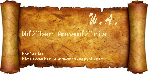 Wéber Annamária névjegykártya